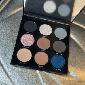 Morphe Eyeshadow Palette with Blue, Brown, and Silver Shades